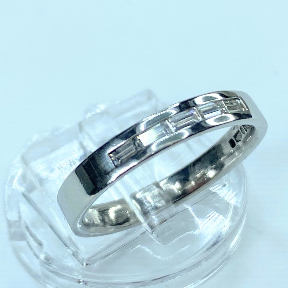 JR9317 B&N London Platinum 950 0.24ct Baguette diamond wedding band 5.7g s8 - Picture 5 of 8